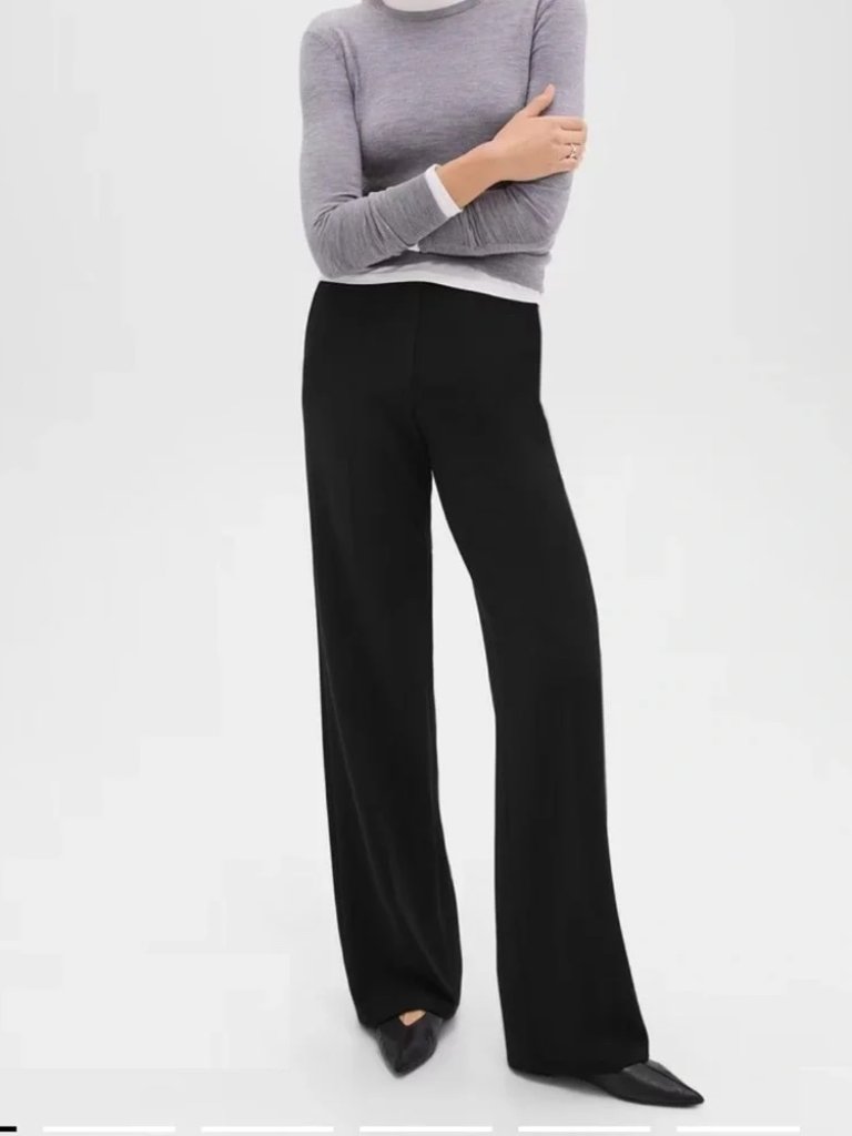 Theory Wide Leg Pull On Pants With Bottom Slit. Size 0